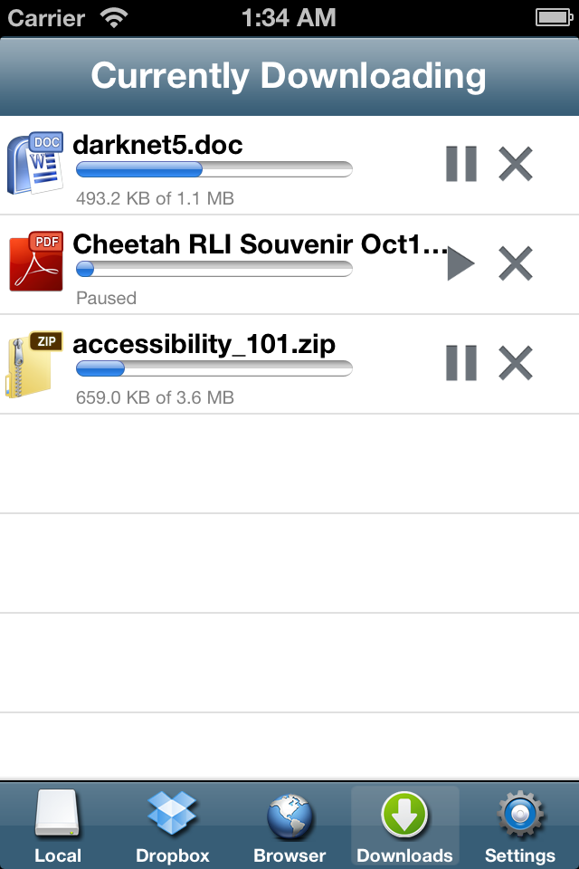 iFile Download Manager iPhone